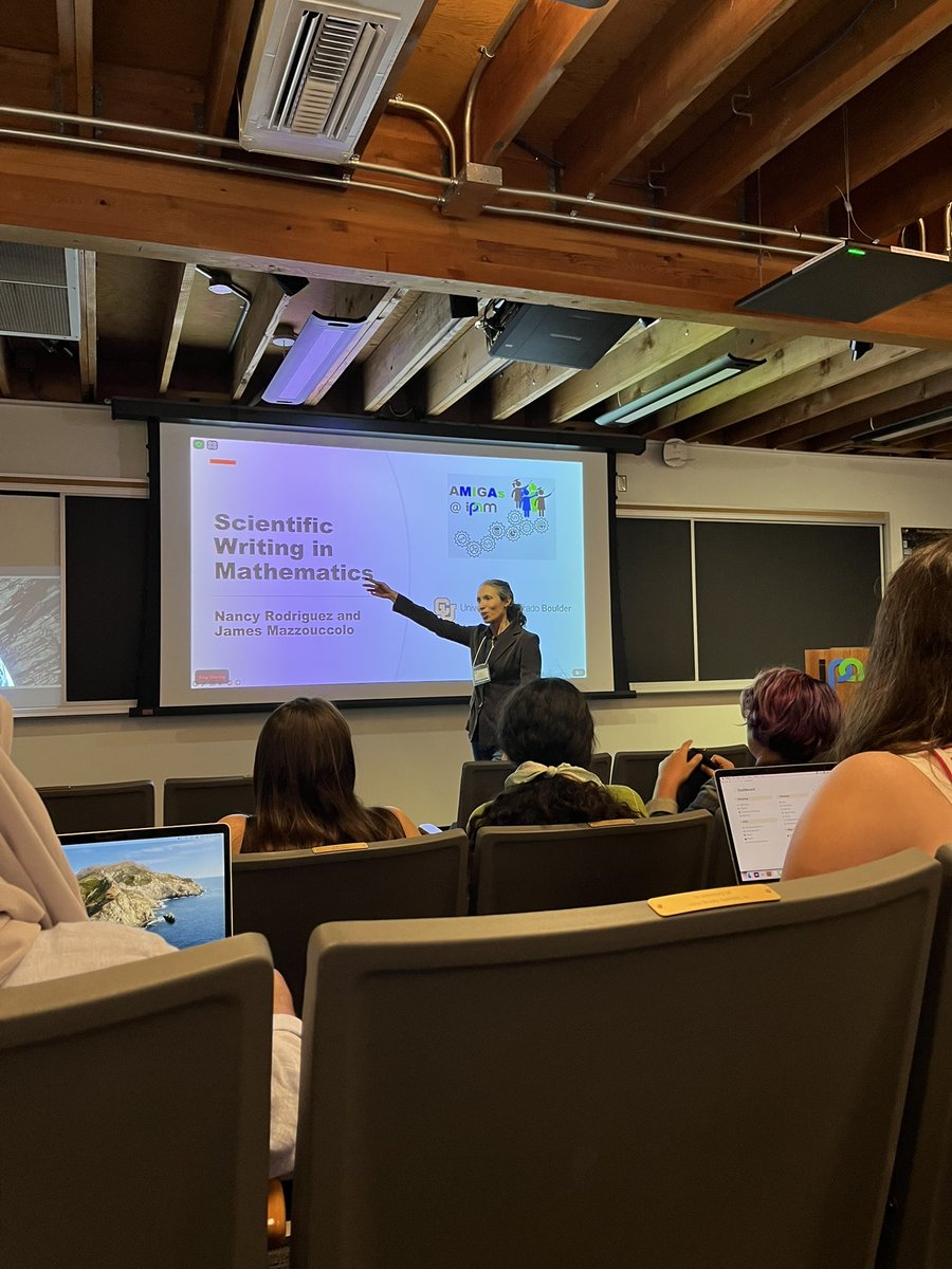VictoriaDUribe's tweet photo. Very timely AMIGAs workshop @ipam_ucla as I started writing my dissertation last week! https://t.co/QGI4ps5cAd