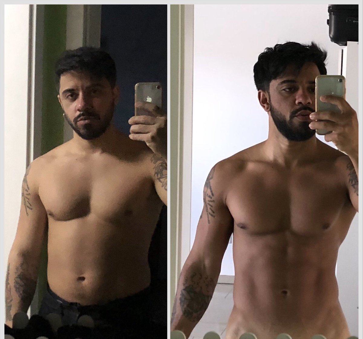 Bulk to Cut

April 1st to Present Day

Was miserable asf and looked like a Water Buffalo on the left

Feeling like a Million bucks on the right

6KG/13.2lbs shed in 4 months 

How?

Cut Carbs massively 

Kept fat high and protein high

Simple as that.

Are you currently cutting?