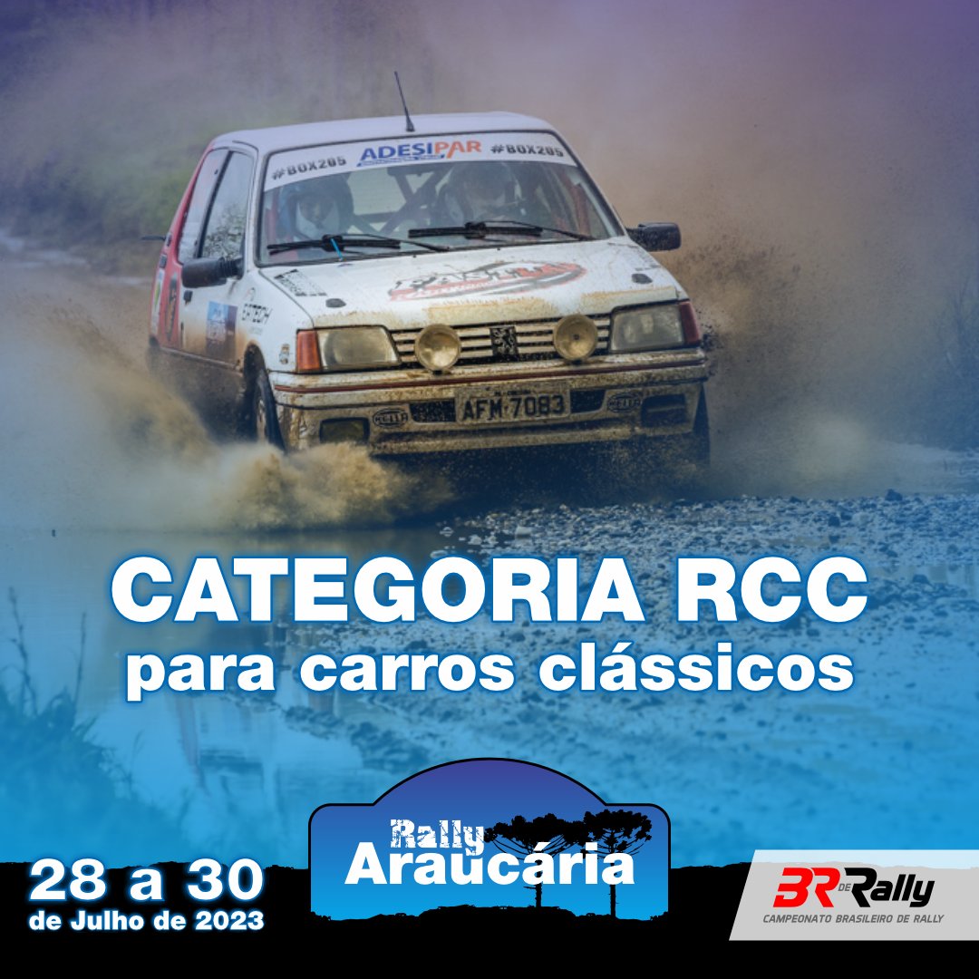 BRdeRally's tweet photo. No Rally Araucária 2023 o RPMC, clube organizador da prova, está trazendo de volta a categoria RCC, para os carros clássicos.
Mais informações sobre a categoria com o pessoal do RPMC (@RallyClube)
#RallyAraucaria #brderally #cbr #rallydevelocidade #RCC https://t.co/DURQw8Poty
