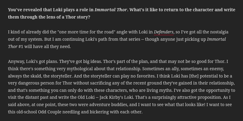 Loki's role in Immortal Thor- https://t.co/0EHHW7CZ3S