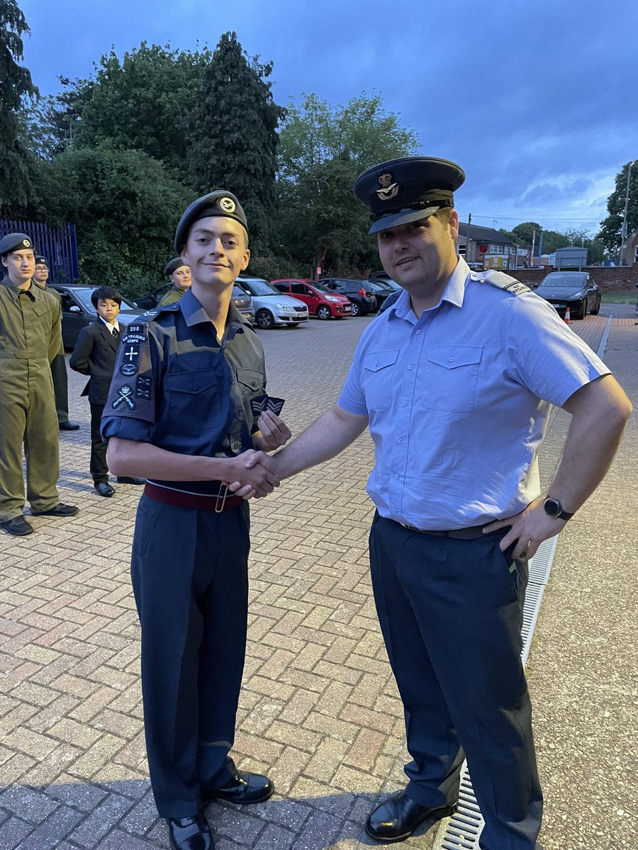 398aircadets's tweet photo. After an exceptional weekend away at ISCRM and going above and beyond over the past couple of months, a huge congratulations to Cpl Pursey on his promotion this evening to Cadet Sergeant!
Greatly deserved and an asset to the squadron 🏆
#WhatWeDo | #PromotionPost https://t.co/54JLFYWyB4