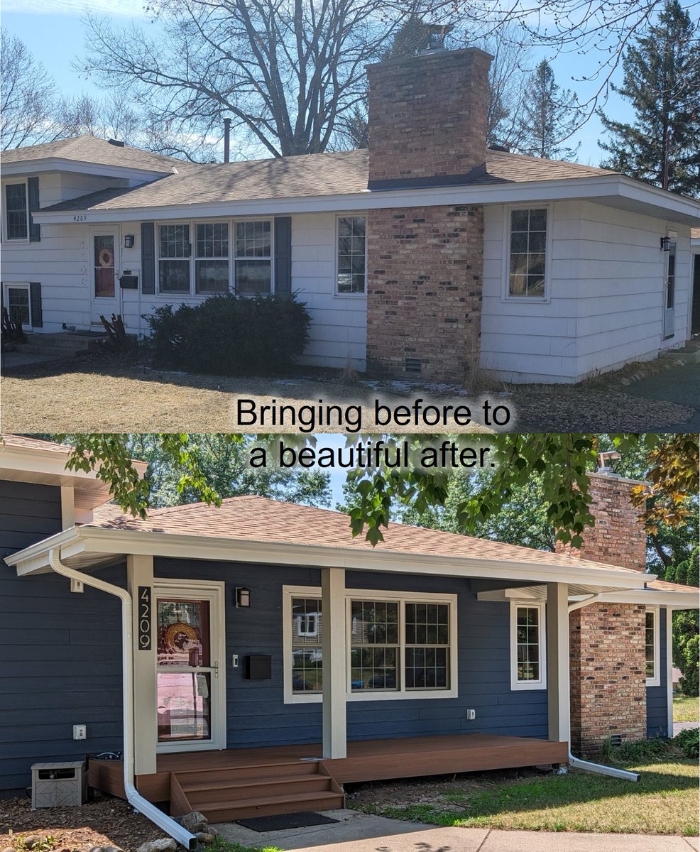 EagleSidingMN's tweet photo. The summer heat doesn't mean it's too late to still transform your home this year just like we did to this beauty. Contact us today! https://t.co/nB4b62d5ey