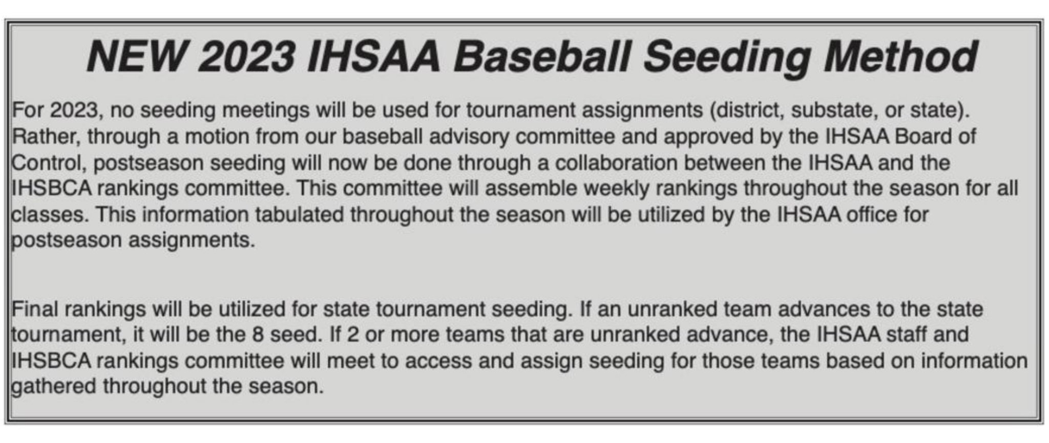 Iowa High School Baseball on Twitter "ICYMI State tournament seeding guidelines from the Iowa