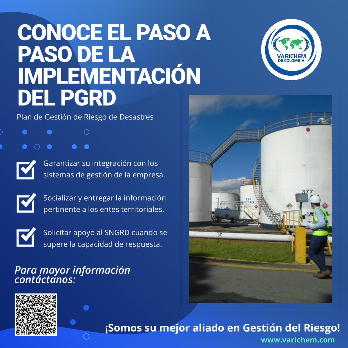 Varichem de Colombia (@varichemcol) on Twitter photo #Consultoría Conoce el paso a paso de la implementación del PGRD (Plan de Gestión de Riesgo de Desastres):
Para mayor información contáctanos:
📧Sales@varichem.com
📱+57 314 334 0214
#PGRD #GestiónDelRiesgo #Consultoría Conoce el paso a paso de la implementación del PGRD (Plan de Gestión de Riesgo de Desastres):
Para mayor información contáctanos:
📧Sales@varichem.com
📱+57 314 334 0214
#PGRD #GestiónDelRiesgo