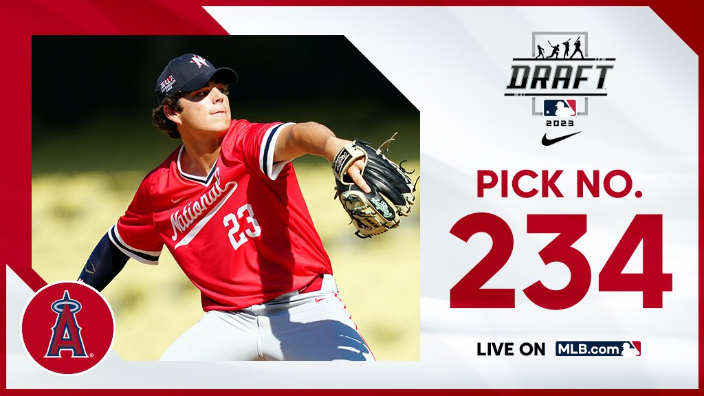 MLB Draft (@mlbdraft) on Twitter photo With the 234th pick, the <a href="/Angels/">Los Angeles Angels</a> select Pottsboro (TX) right-handed pitcher Barrett Kent, No. 126 on the Top 250 Draft Prospects list.
Watch live: atmlb.com/3NMtu27 With the 234th pick, the <a href="/Angels/">Los Angeles Angels</a> select Pottsboro (TX) right-handed pitcher Barrett Kent, No. 126 on the Top 250 Draft Prospects list.
Watch live: atmlb.com/3NMtu27