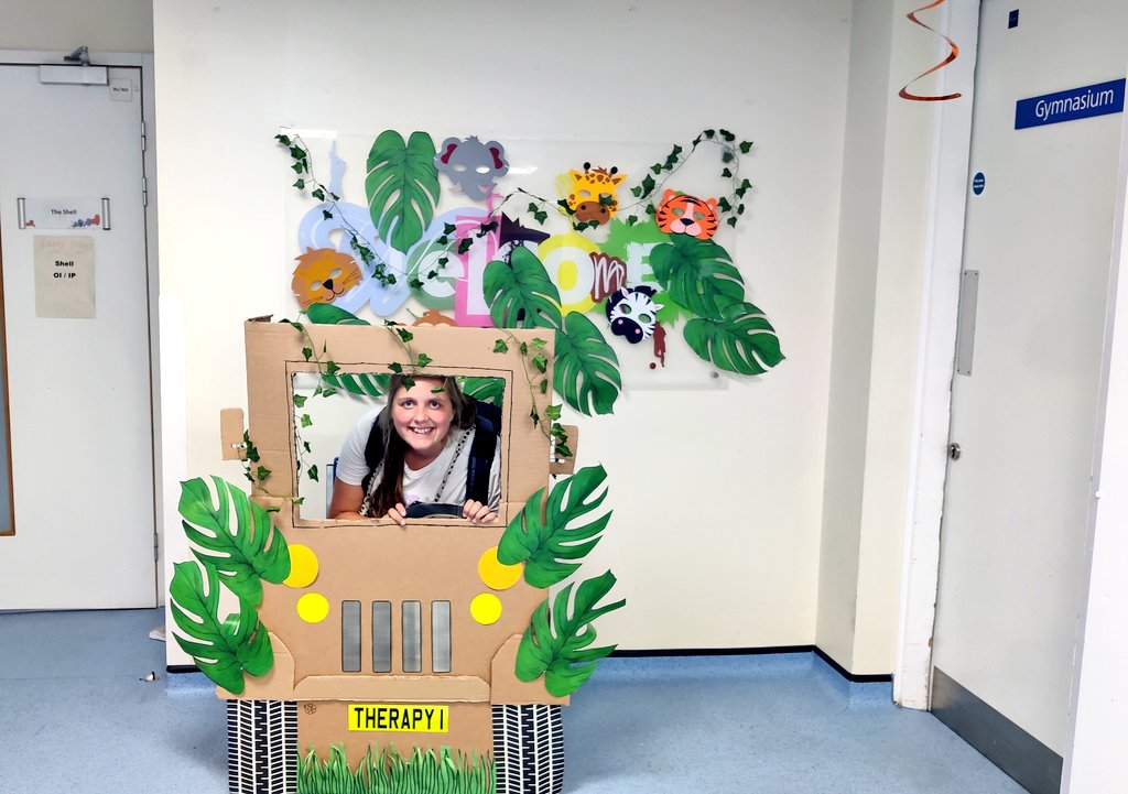 pop_OTwithDCD's tweet photo. The @BCH_Therapies admin team have smashed it out of the park again with the monthly themed decor for the waiting room 🦒🌱🌿🦎🦁🐯🐵 https://t.co/Zryos8nMmh