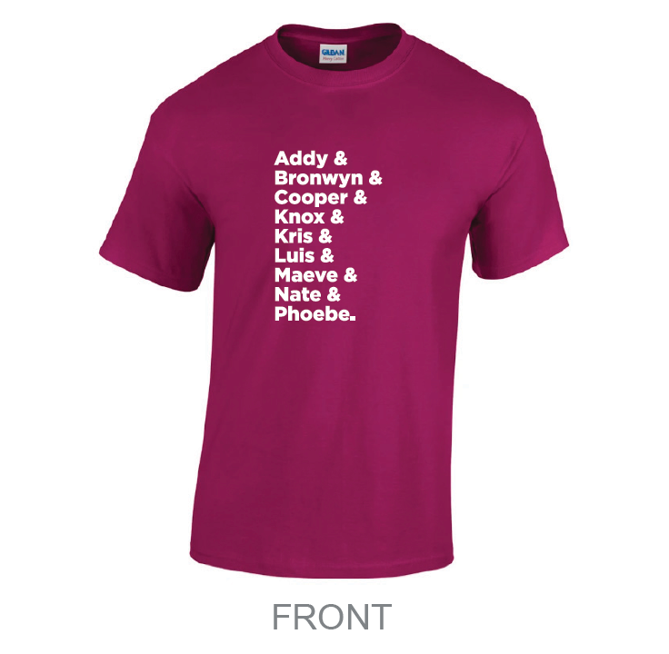 writerkmc's tweet photo. I'm so excited to share that at every stop on the One of Us Is Back tour, we'll be giving away 20 T-shirts featuring the names of the Bayview Crew! They'll be raffled off (a different color at each event) and you must be present to win ♥️ https://t.co/S7bMsAG5pT