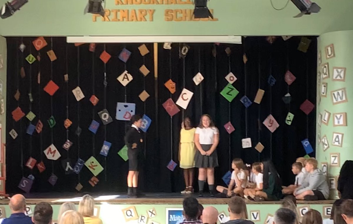 knockhally6's tweet photo. Huge shoutout to our amazing  Y6 students for their phenomenal production of Matilda 📚 I couldn’t be prouder of their hard work, talent and dedication. They brought the characters to life, wowed us with their singing and dancing, and left us all in awe. Well done superstars 👏 https://t.co/b4RU1Bfo9t