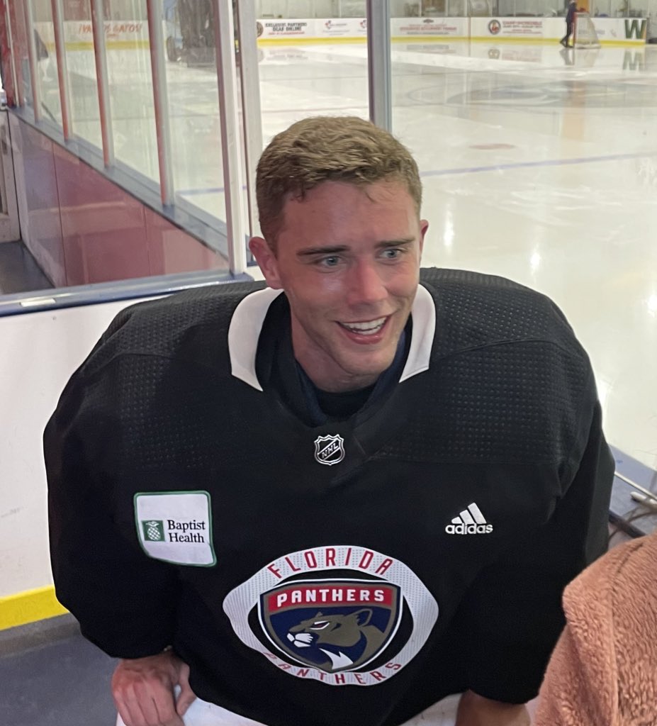 RodPedersenShow's tweet image. Great to see G Spencer Knight back on the ice at @FlaPanthers Development Camp! #TimeToHunt #KnightTime