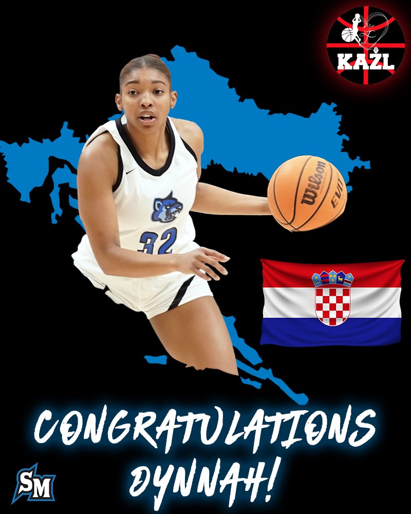 CSUSM_WBB's tweet photo. Congrats Dy! Dynnah Buckner has agreed to terms with KAZL from the Croatian Premiere League. Dynnah will travel to Split, Croatia to begin her pro career this August. Good luck Dynnah🖤 https://t.co/P4x2kJnFVy