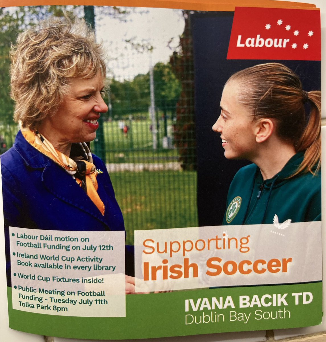 ivanabacik's tweet photo. Huge thanks to the highly dedicated #DublinBaySouth @labour team who braved the rain & storm tonight around #Ranelagh with our great #footballfunding leaflet - thank you! https://t.co/DGajIxzwWr