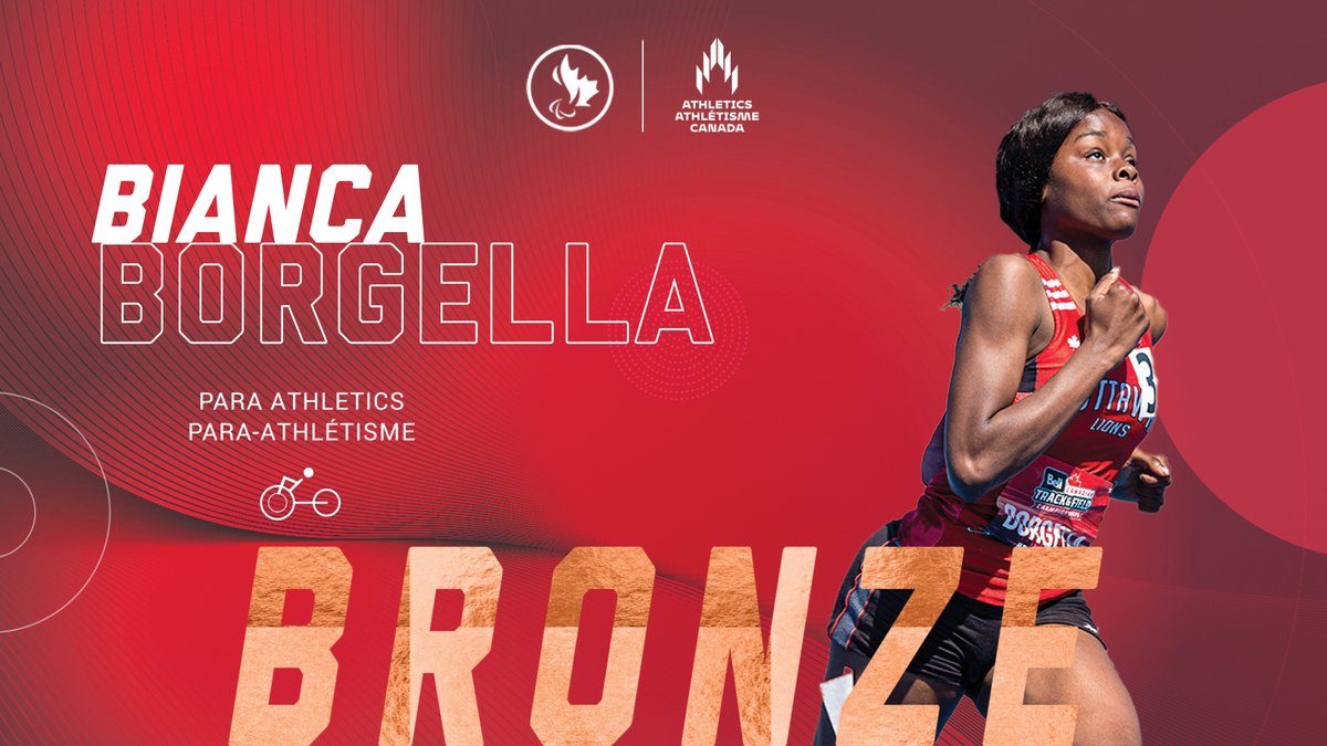 CDNParalympique's tweet photo. Bianca Borgella a remporté la médaille de bronze au 100 m T13 féminin aux Championnats du monde da para-athlétisme. Bianca a établi un nouveau record 🇨🇦 au cours des qualifications pour cette épreuve! @AthleticsCanada https://t.co/iZxIiAbcrd