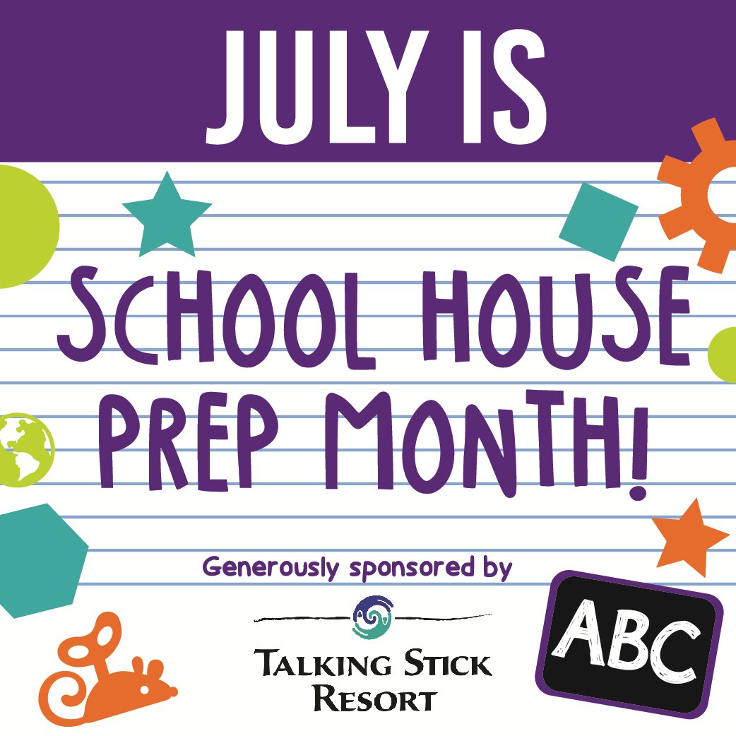 July is School House Prep Month at the Museum! Our little visitors will discover colors, shapes, letters, and numbers and learn early literacy and math skills that will get them ready for a successful school year!  Generously supported by our friends at <a href="/TS_Resort/">Talking Stick Resort</a> !