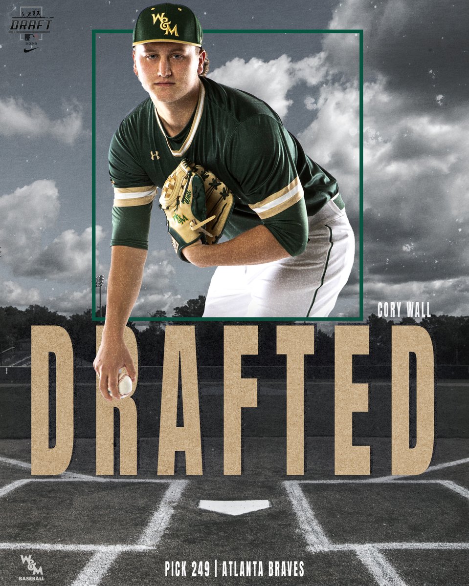 TribeAthletics's tweet photo. 𝘁𝗵𝗲 '𝗯𝘂𝗿𝗴 → 𝗮𝘁𝗹

that's another draft pick for @wmtribebaseball — congrats to eighth-round selection Cory Wall! 

#GoTribe https://t.co/2UPPs5hdVF