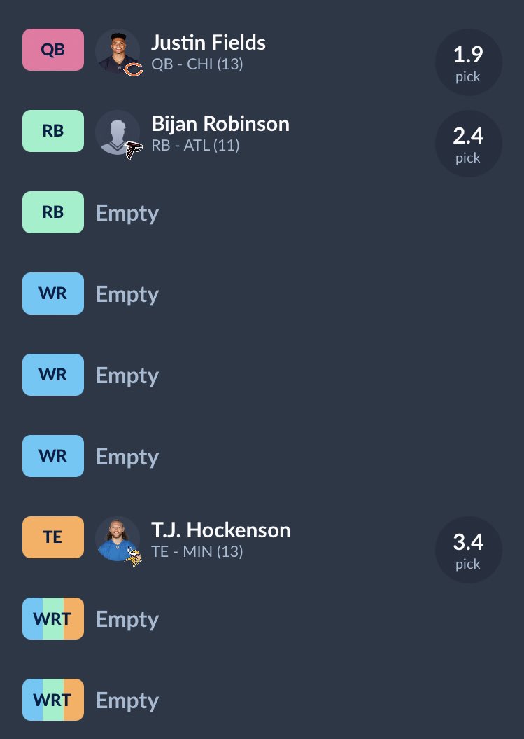 daniellee51's tweet image. Through 3 rounds of #SFB13 and not a WR in sight so far 👀