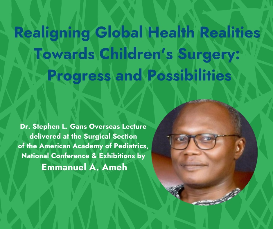 This lecture given by Dr. Emmanuel A. Ameh, was recently published in the Journal of Pediatric Surgery. It emphasizes the longstanding neglect of children’s surgical care in low- and middle-income countries (LMICs). Read more: globalchildrenssurgery.org/2023/07/02/gic…