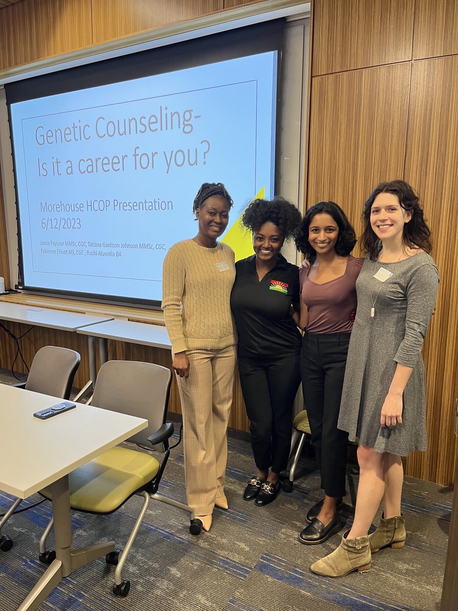 Emory Genetic Counseling Training Program (@emorygctp) on Twitter photo Cheers to <a href="/aluwaliaruchi/">Ruchi Aluwalia</a> (Class of 2024), Jamie Paysour (Class of 2016), <a href="/TatiLove___GC/">Tatiana Garrison Johnson</a> (Class of 2021), and <a href="/FEhivet/">Fabienne Ehivet</a> on their presentation <a href="/Morehouse/">Morehouse College</a> Health Career Opportunity Program earlier this summer! Cheers to <a href="/aluwaliaruchi/">Ruchi Aluwalia</a> (Class of 2024), Jamie Paysour (Class of 2016), <a href="/TatiLove___GC/">Tatiana Garrison Johnson</a> (Class of 2021), and <a href="/FEhivet/">Fabienne Ehivet</a> on their presentation <a href="/Morehouse/">Morehouse College</a> Health Career Opportunity Program earlier this summer!