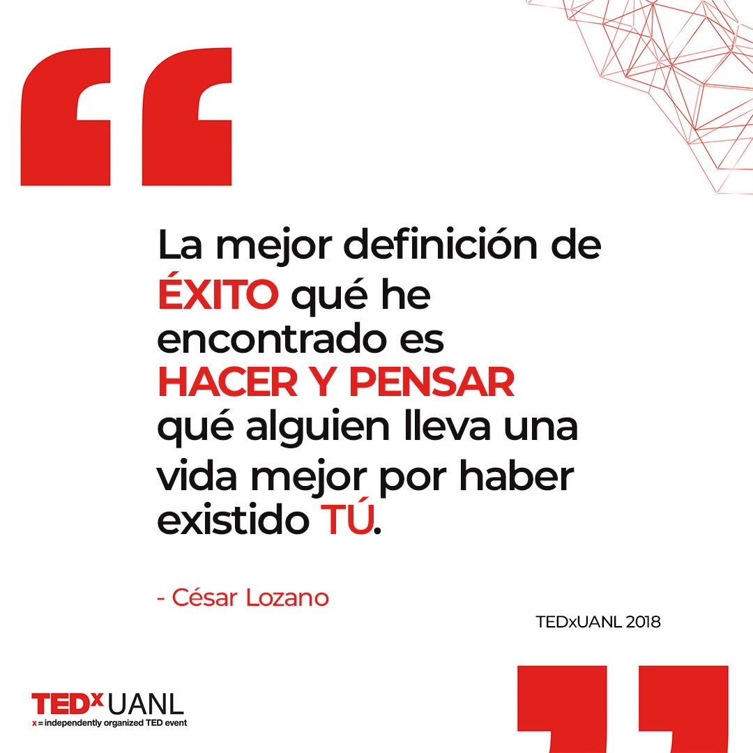 TEDxUANL (@_tedxuanl) on Twitter photo Tuvimos la fortuna de tener como #TEDxspeaker a <a href="/drcesarlozano/">Dr. César Lozano</a> en #TEDxUANL 2018 y nos dejó esta gran enseñanza. Ahora estamos preparando motores para 2023, sigue al pendiente para más información. #quoteoftheday #quote #fyp #cesarlozano Tuvimos la fortuna de tener como #TEDxspeaker a <a href="/drcesarlozano/">Dr. César Lozano</a> en #TEDxUANL 2018 y nos dejó esta gran enseñanza. Ahora estamos preparando motores para 2023, sigue al pendiente para más información. #quoteoftheday #quote #fyp #cesarlozano
