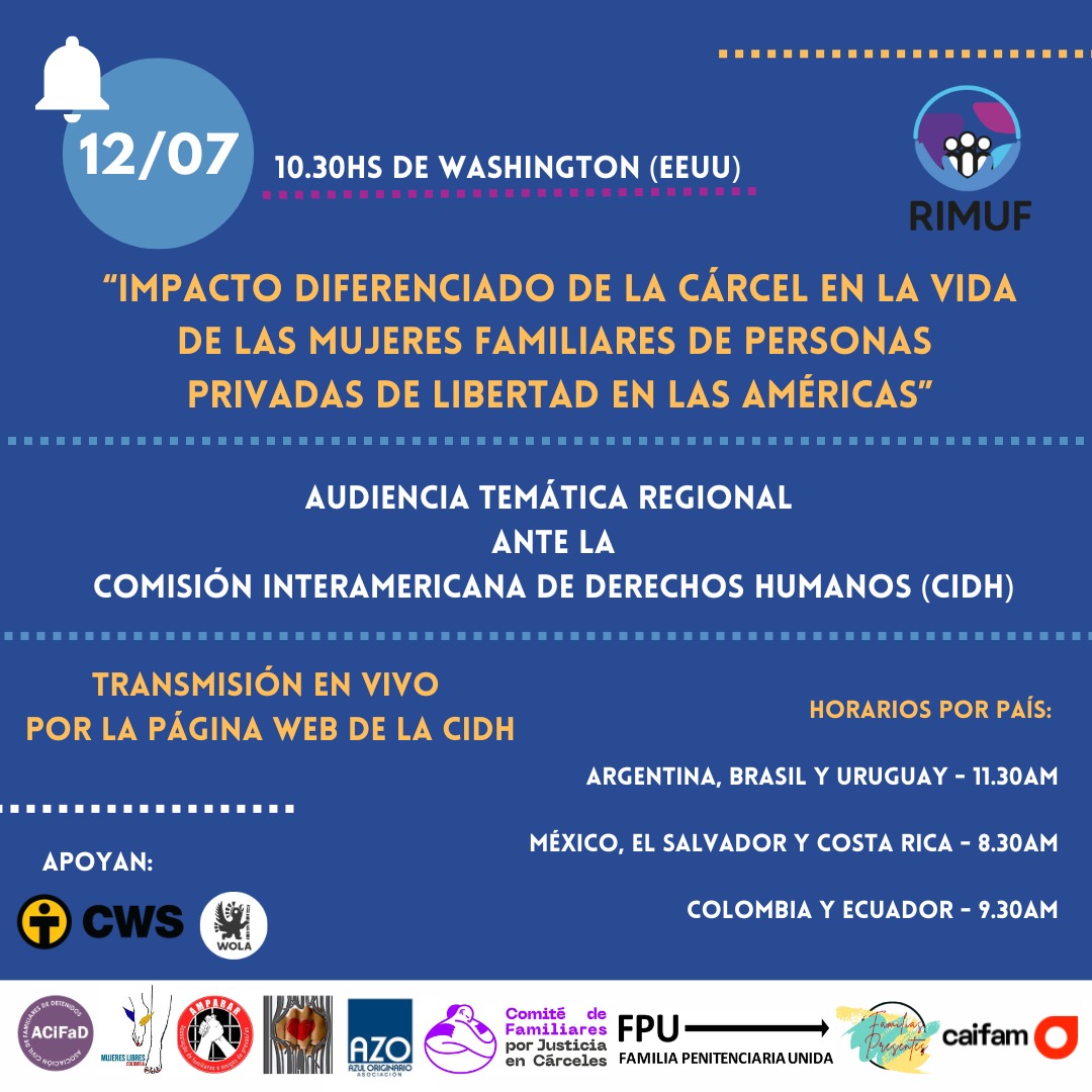 DocumentaAC's tweet photo. 📢 Nuestro #CAIFAM participará en la primera audiencia ante la CIDH relacionada con el impacto de la prisión en los familiares.
¡Esto es clave en la lucha por sus derechos! 🙌
Acompáñanos este miércoles 12 de Julio a las 8:30 (Hora de México)
🔗 https://t.co/Dmb83fuMqI https://t.co/x1nWCvp9Ju