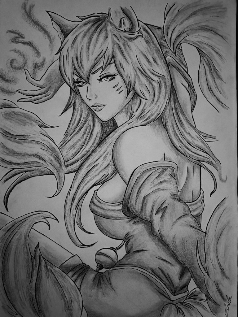 _shadow_95's tweet photo. Ahri de League of Legends terminada en el directito de hoy ✨ 
Como siempre un placer pasar el tiempo con todos vosotros dibujando y pasando tiempo juntos! Próximamente veremos cual es el siguiente dibujo! 😺❤️✨

#ahri #LeagueOfLegends #draw #tradicional #game #twitch https://t.co/d4akQYFjvR
