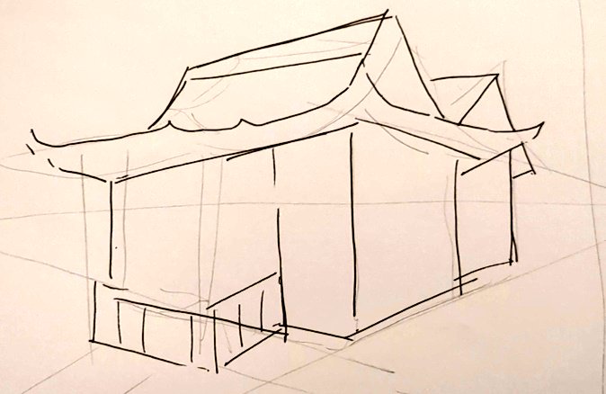 #1日1模写 Ⅲ　196/365
今日は人物と神社でした✨
鍛えたお姉さん最高🥰🥳💕
神社の複雑な屋根、難しかった〜💦
#無煙マッチ https://t.co/PwU9t9RT1y