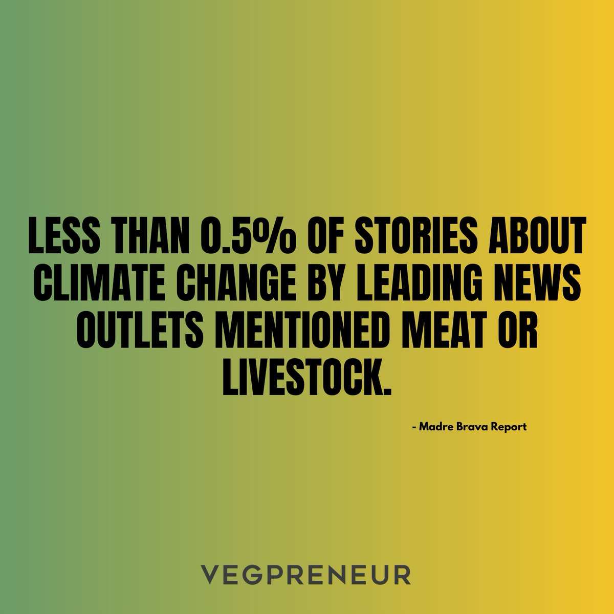 Let's get the facts straight....

Animal Agriculture:

- Uses 1/3 of the Earth’s habitable land
- leading cause of deforestation Globally
- leading cause of Biodiversity loss Globally
- Causes Up to 1/5 of climate-warming emissions