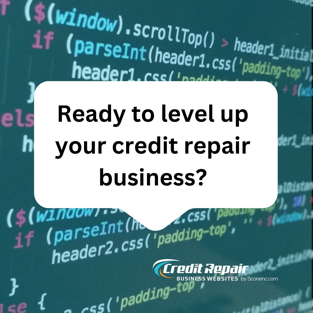 CRB_Websites's tweet image. Ready to take your credit repair business to new heights? Our expert team at Credit Repair Business Websites will optimize your sales funnel, generate high-quality leads, and help you grow your customer base!
#CreditRepairbusinesswebsites #ScoreCEO #Creditrepairbusinesses