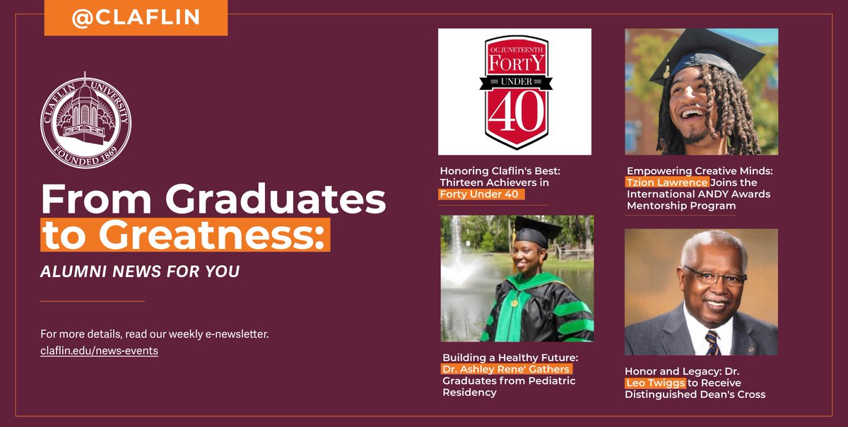 Read more in our e-newsletter and sign up today to have the latest news delivered to your inbox! claflin.edu/news-events/cl… #claflinuniversity #elevationandtransformation