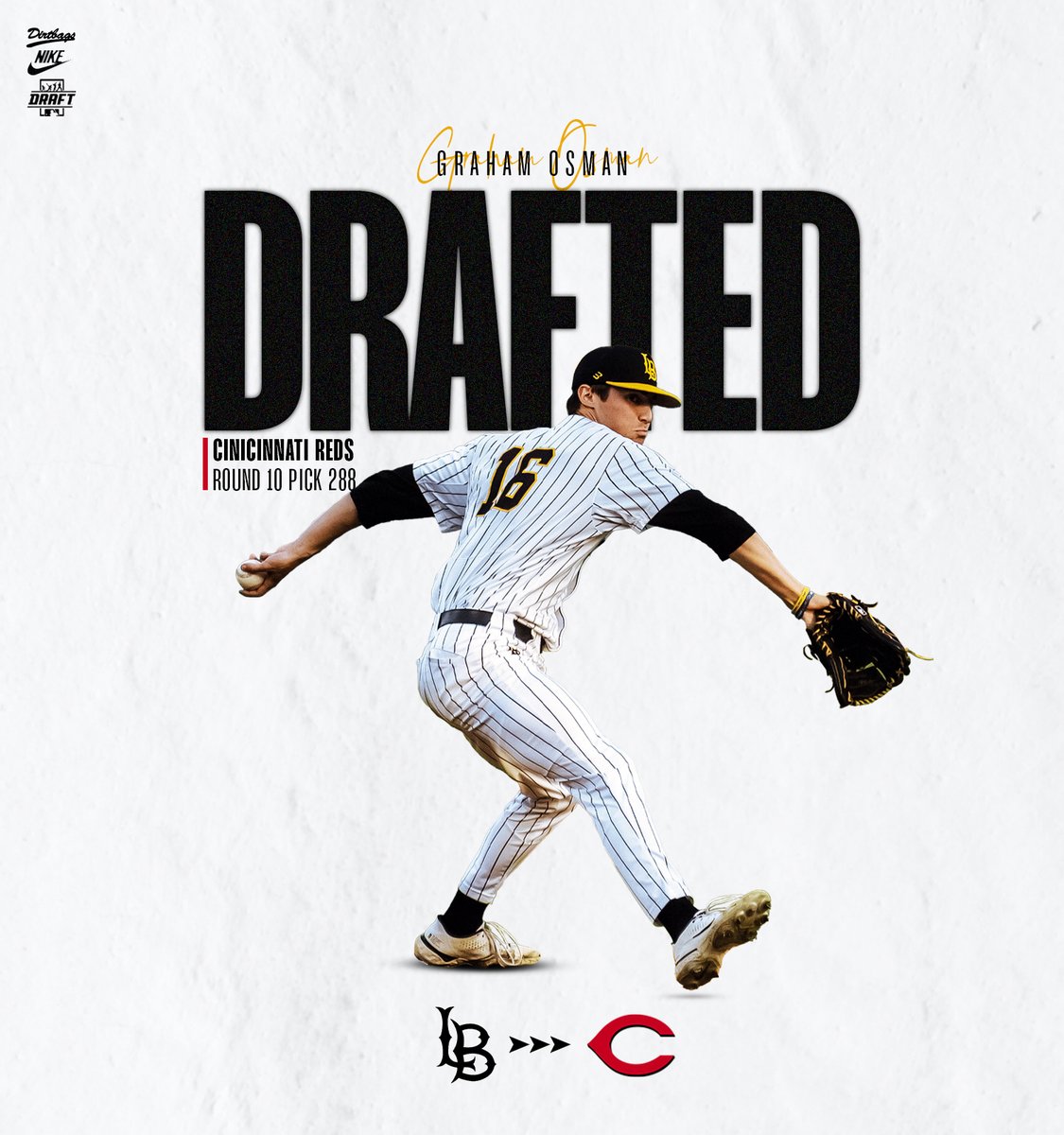 ANOTHER DIRTBAG IS CINCY BOUND!

Graham is headed to the <a href="/Reds/">Cincinnati Reds</a> with their tenth round pick of the MLB Draft!

#skoBags x #MLBDraft