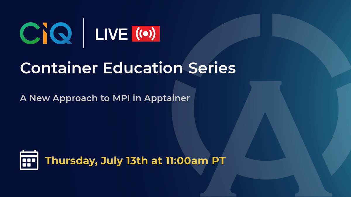 CtrlIQ's tweet photo. Webinar alert! 🚨 Join us live Thursday at 11am PT on YouTube or LinkedIn as we show you a new approach to MPI-enabled applications. 

https://t.co/YAsOQjXCyK
https://t.co/APnsdxreGc

#CIQ #Webinar #Apptainer #OpenSource #MPI #MessagePassingInterface https://t.co/qEfsY78BTX