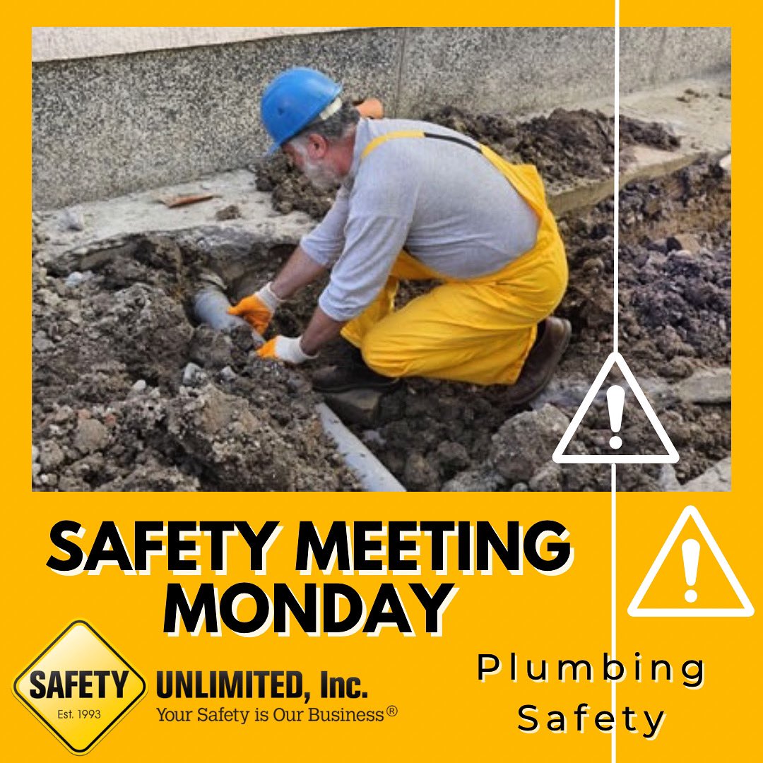 SafetyUnlimited's tweet photo. It’s Safety Meeting Monday!
This week’s topic is Plumbing Safety. 

For more information about Plumbing Safety, check out the latest Weekly Safety Meeting topic from Safety Matters Weekly. 

https://t.co/7c5OGng6hX

#safetyunlimited #safetymattersweekly https://t.co/0sr0MW7JVC