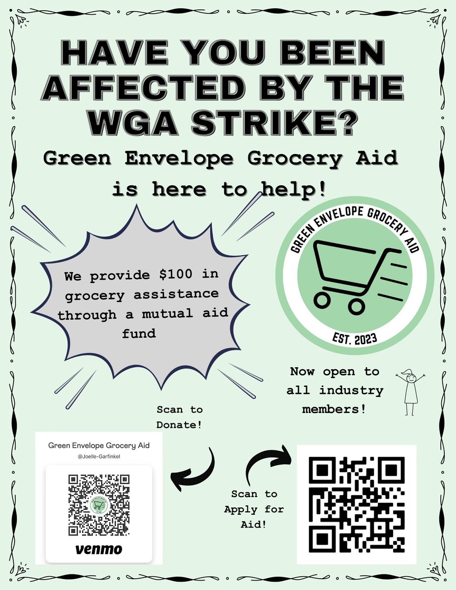 Green Envelope Grocery Aid hit 40k in donations today, which is a huge and overwhelming milestone on our one-month anniversary. 376 people have received $100 grocery grants. HUGE thank you to everyone who has donated, supported, and applied. #wgastrong #strikefund