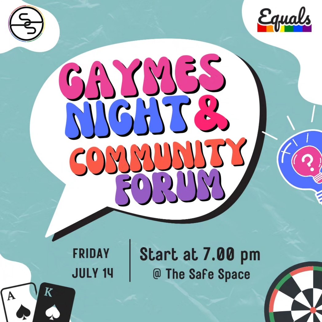 equals246's tweet photo. Join us at The Safe Space for Gaymes Night X Community Forum this Friday, July 14th!
We want to hear what events you want to see (or see more of) and how we can help create more safe spaces for the community.
π© DM us for directions.
#Equals246 #GaymesNight #TheSafeSpace246 https://t.co/q2vo4zCTj4