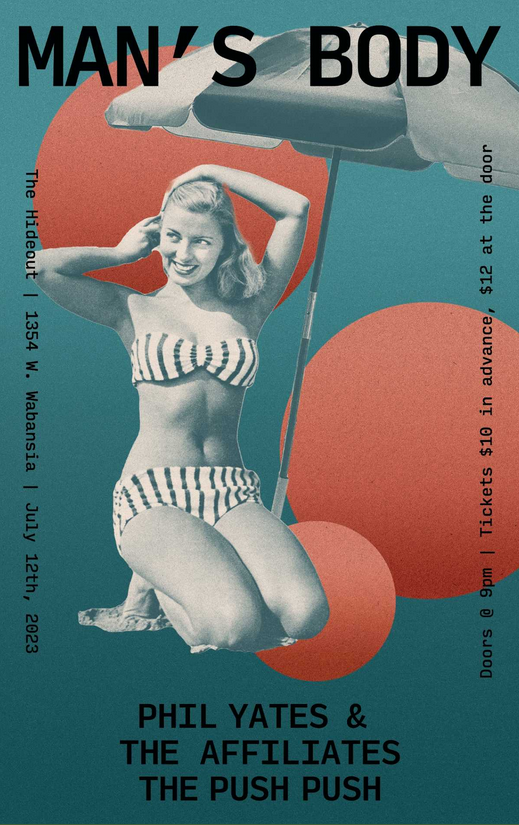 northandclark's tweet photo. Wednesday see @thepushpushband Live at The Hideout! With Man's Body and Phil Yates. https://t.co/md1jEAYGE0