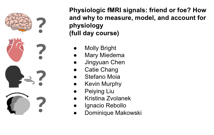 OHBM's tweet photo. How can physiologic signals influence your fMRI data?  Learn how to collect physiologic data, use physiologic data to study brain physiology and interactions of brain/physiological process and how to model and remove physiological signals from your data in this course.
#OHBM2023 https://t.co/U9AI0g4Ko7