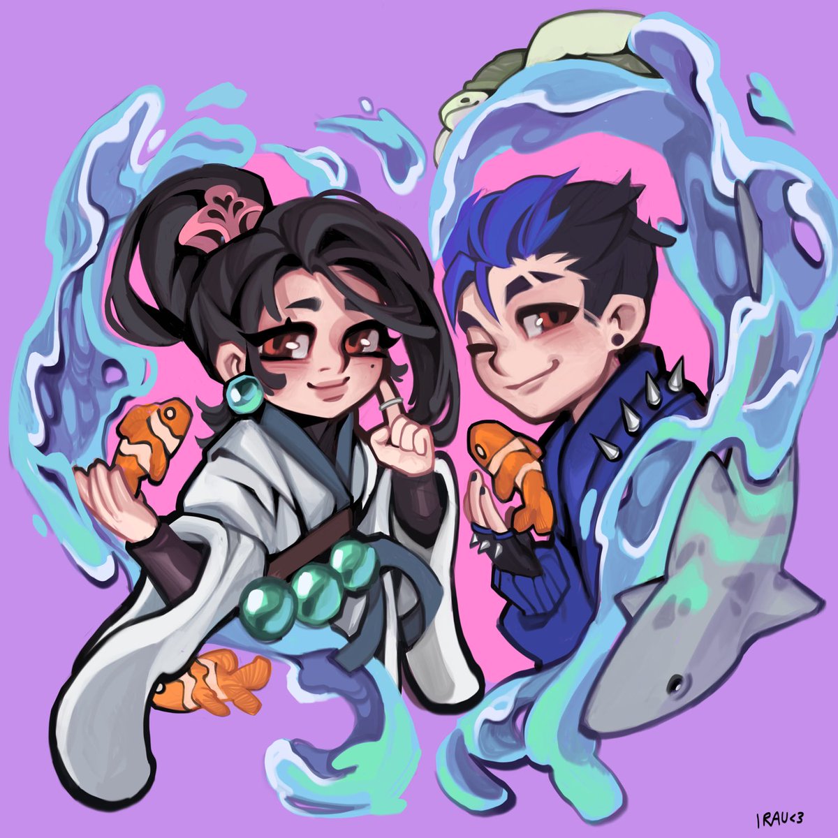 irausart's tweet photo. A drawing I made 4 someone special <3<3 #valorant #sage #yoru https://t.co/4cjaof5SwF