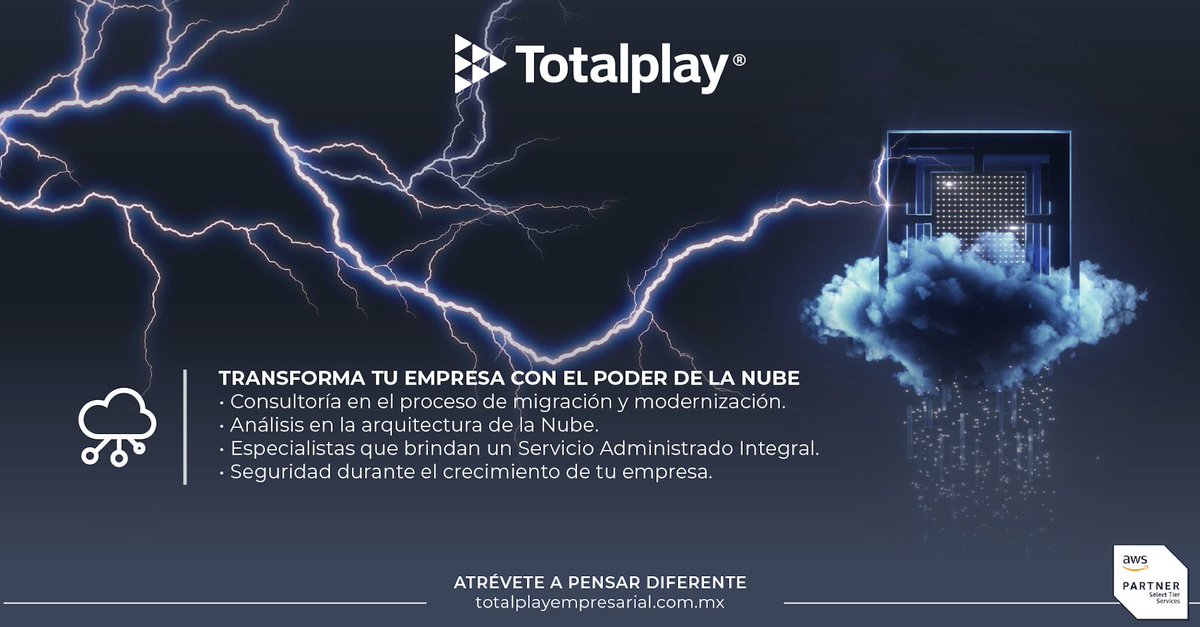 TotalplayEmp's tweet image. Con la Unidad Empresarial y de Gobierno de Totalplay y AWS contarás con el mejor acompañamiento de transformación a la Nube⛅.
Consulta a un especialista y disfruta del #PoderDeLaNube. 
☎️ Llamanos al 800 188 0002.