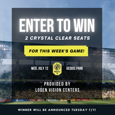 IT'S TIME! 🎉 

👀 Enter to win the Crystal Clear Seats provided by Loden Vision Centers for Wednesday's <a href="/NashvilleSC/">Nashville SC</a> game at Geodis Park!

Just click the link below and ENTER TO WIN right now! 

⚽️ Our GOAL is always Clear Vision!

lodenvision.com/landing/LASIK-…