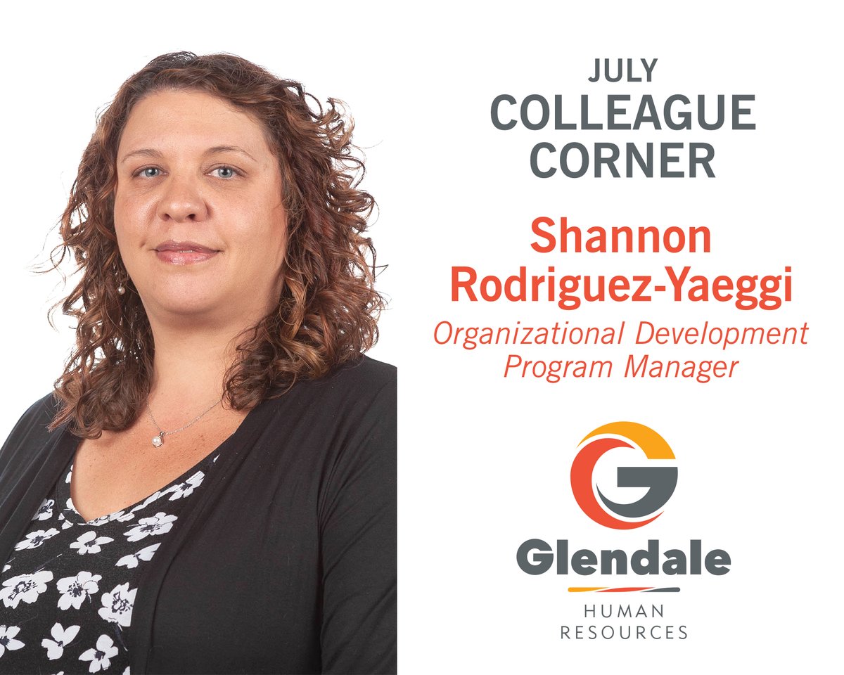 Meet Shannon, an Organizational Development Program Manager for Glendale's Human Resources team! Shannon creates training and development, offers career coaching and more!

Thanks for all you do for Glendale, Shannon! Comment with a  🧡 to show Shannon your #GlendaleGovLove