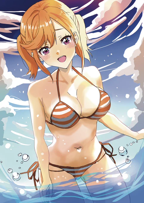 ハーフツインボーダー水着かのんちゃん3600フォロワーさんありがとうございます#Liella #lovelive #澁谷かのん 