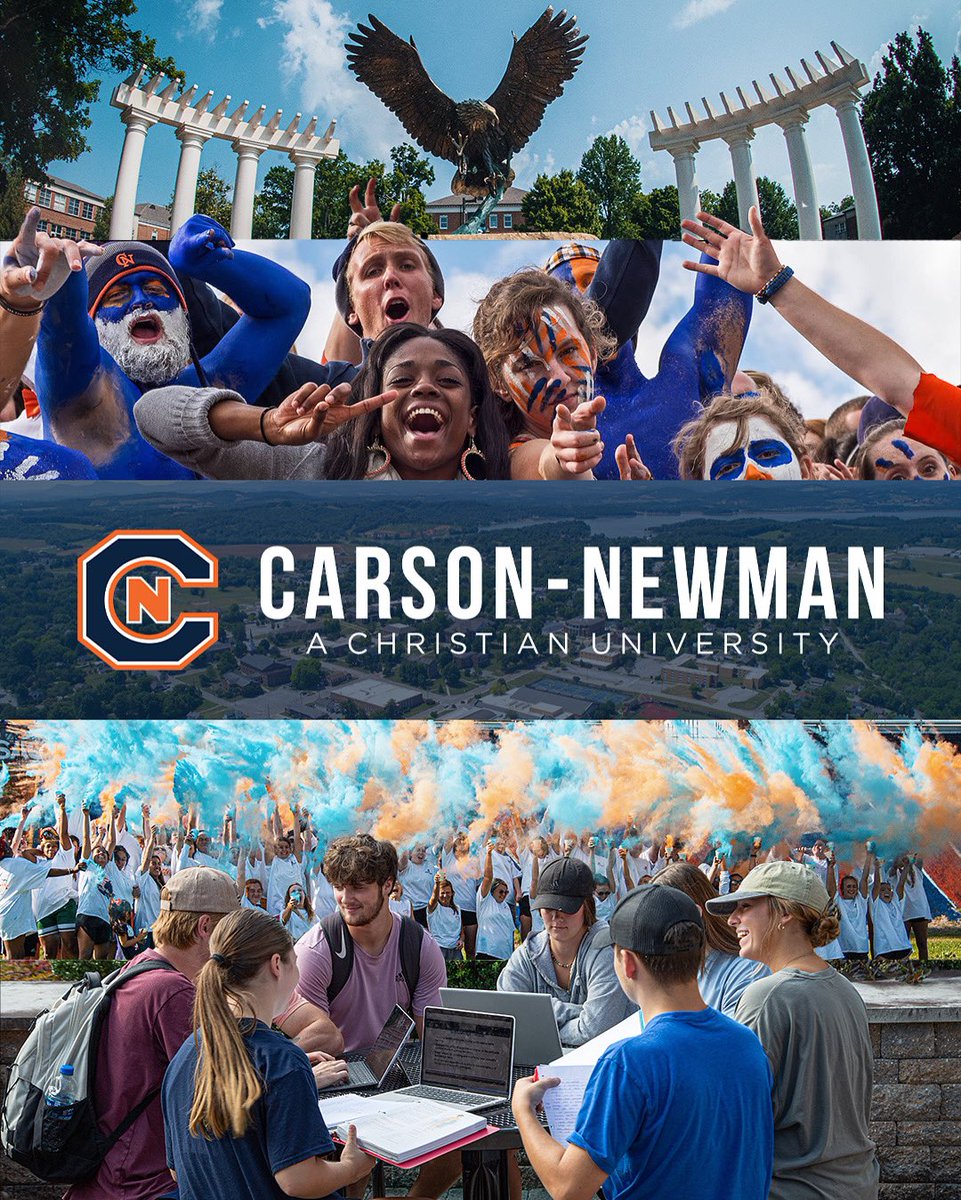 Discover your place, your path and your purpose at Carson-Newman! 🦅

If you’re a rising high school junior or senior looking for a place to call home the next 4 years, click the link in our bio and schedule a visit!