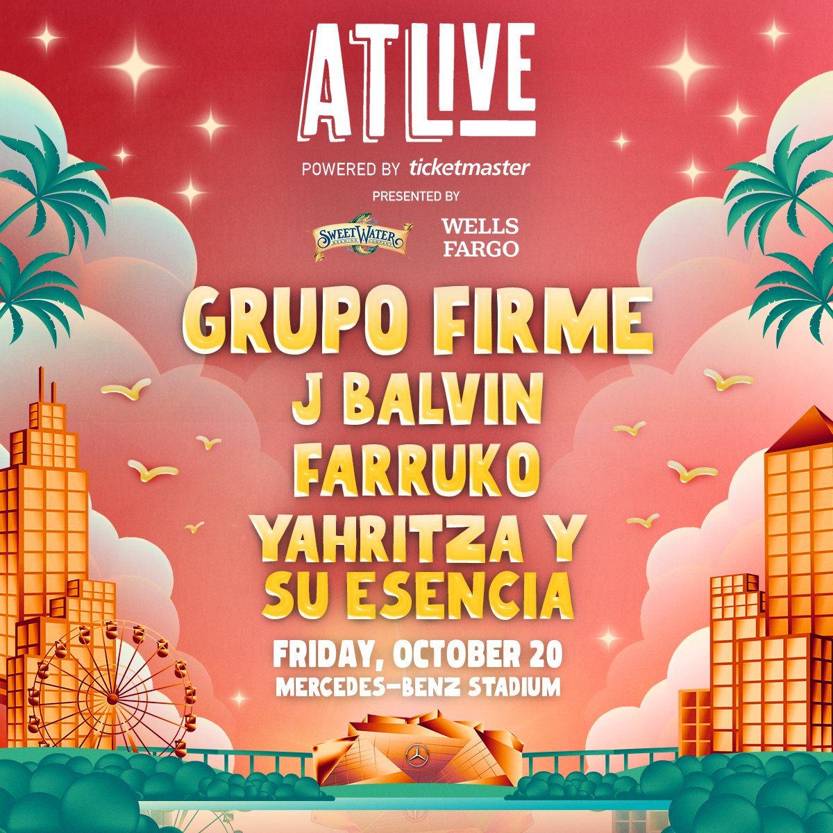 Mercedes-Benz Stadium on X: JUST ANNOUNCED: Your lineup for ATLive 2023!  Fri, Oct 20: Grupo Firme, J Balvin, Farruko & Yahritza Y Su Esencia! 🔥  Sat, Oct 21: George Strait, Carrie Underwood