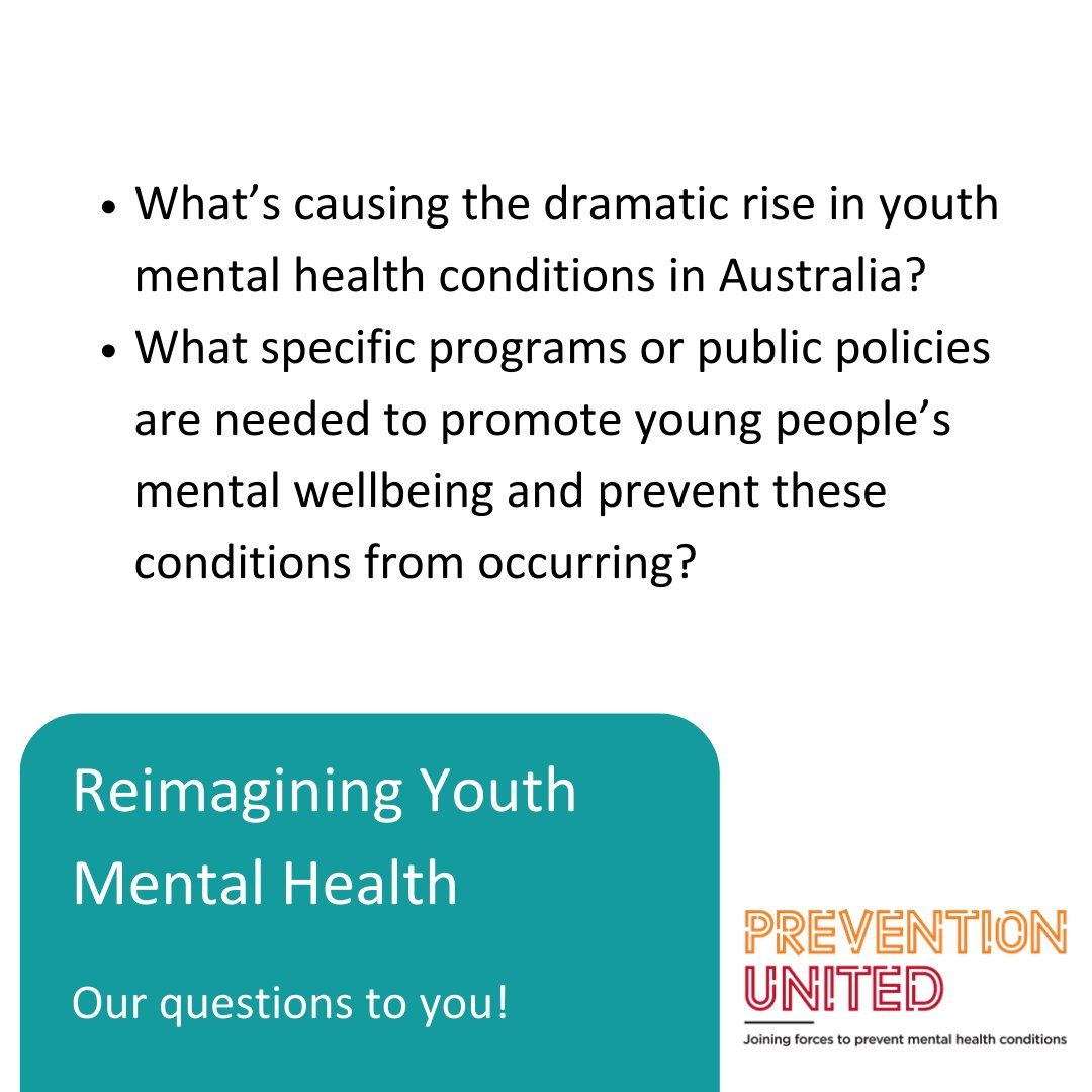 Have your say. We’ve had some great feedback on our Reimagining Youth Mental Health discussion paper. We don’t have all the answers and we’d love to hear your views on our two key questions, and others in the paper. To read the Discussion Paper visit bit.ly/42TnfPS.