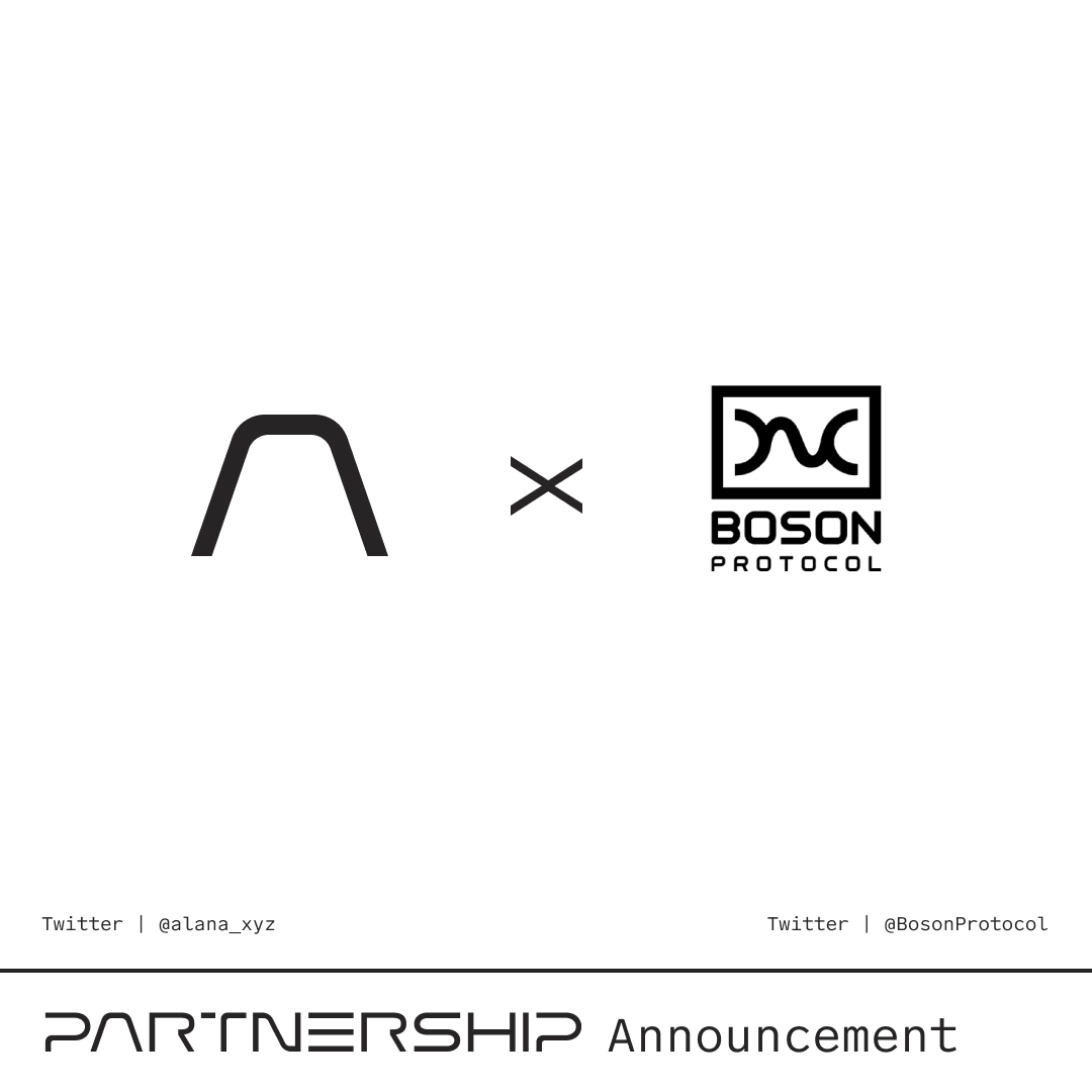 Big news, everyone!
We have officially partnered with <a href="/BosonProtocol/">Boson Metasystem</a> for our development branch, #AlanasBoutique. 
The release and our first teaser product will go live tomorrow. So stay tuned ✨🥰✨

#phygital #fashion #digitalfashion #bosonprotocol