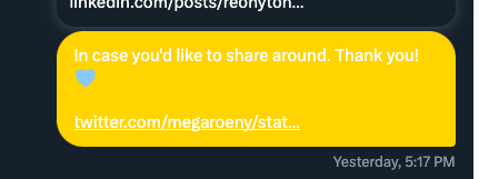 Hey @TwitterSupport @TwitterA11y can y'all please fix the text colors on some of the Display color themes? I love the combination of yellow + dark, but why is the text white on yellow?? 😵‍💫 Thx!