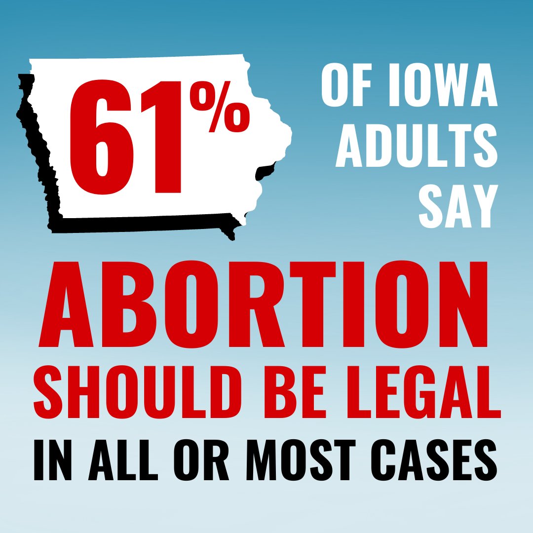 The Iowa Legislature will begin a special session tomorrow at 8:30 AM for the sole purpose of passing an extremist &amp; restrictive abortion ban- despite the majority of Iowans supporting reproductive freedom. 

Join us in demanding state legislators reject any abortion bans!