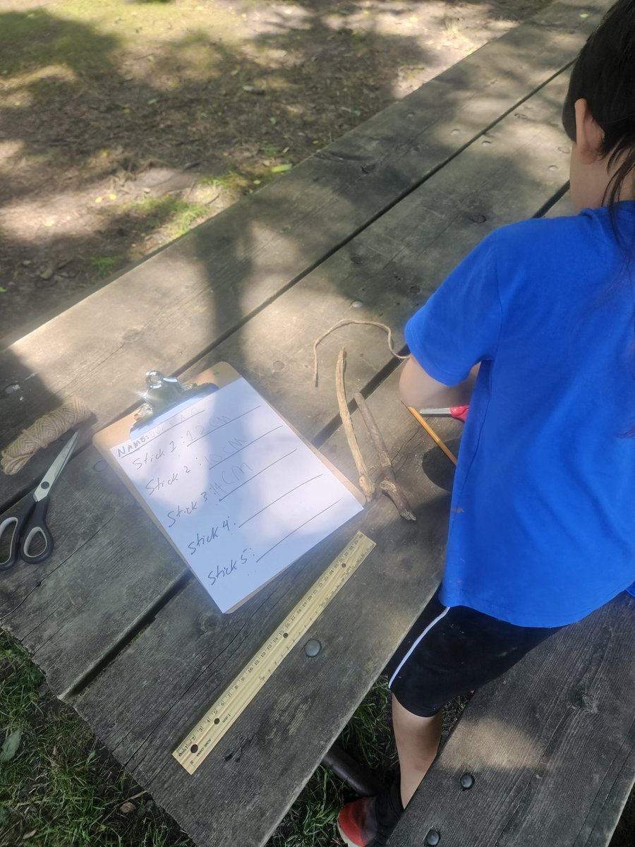 The students at #CampMigizi used standard and non standard units of measurement to practice for determining the dimensions of their planter boxes! Some of students learned to use fractions and decimal equivalents! <a href="/gecdsbpro/">GECDSB PR</a> <a href="/ClaraHowitt/">Dr. Clara Howitt</a> <a href="/jillian_pizzo/">Miss Pizzo</a> <a href="/MissClarkTeach/">Shelby Clark</a>