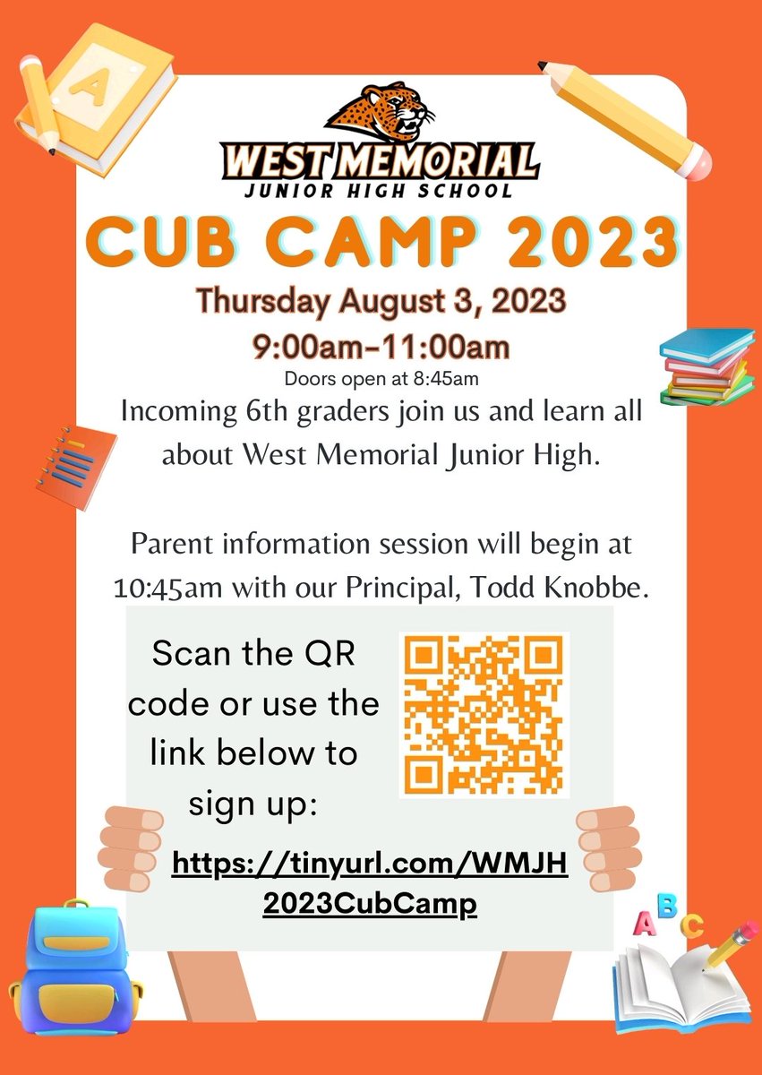 For LAST YEAR'S 5th graders going into 6th grade this year at WMJH! 🧡🤍🐆🐾