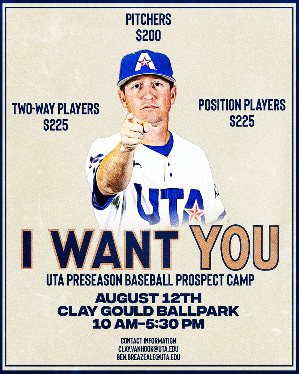 UTAMavsBSB's tweet photo. Do you have what it takes to be a Maverick?

Register for our upcoming prospect camp and show us what you got!

Register here ➡️ https://t.co/GKC1UuS4s7 

#BuckEm🐎 https://t.co/rXZIFweC1V