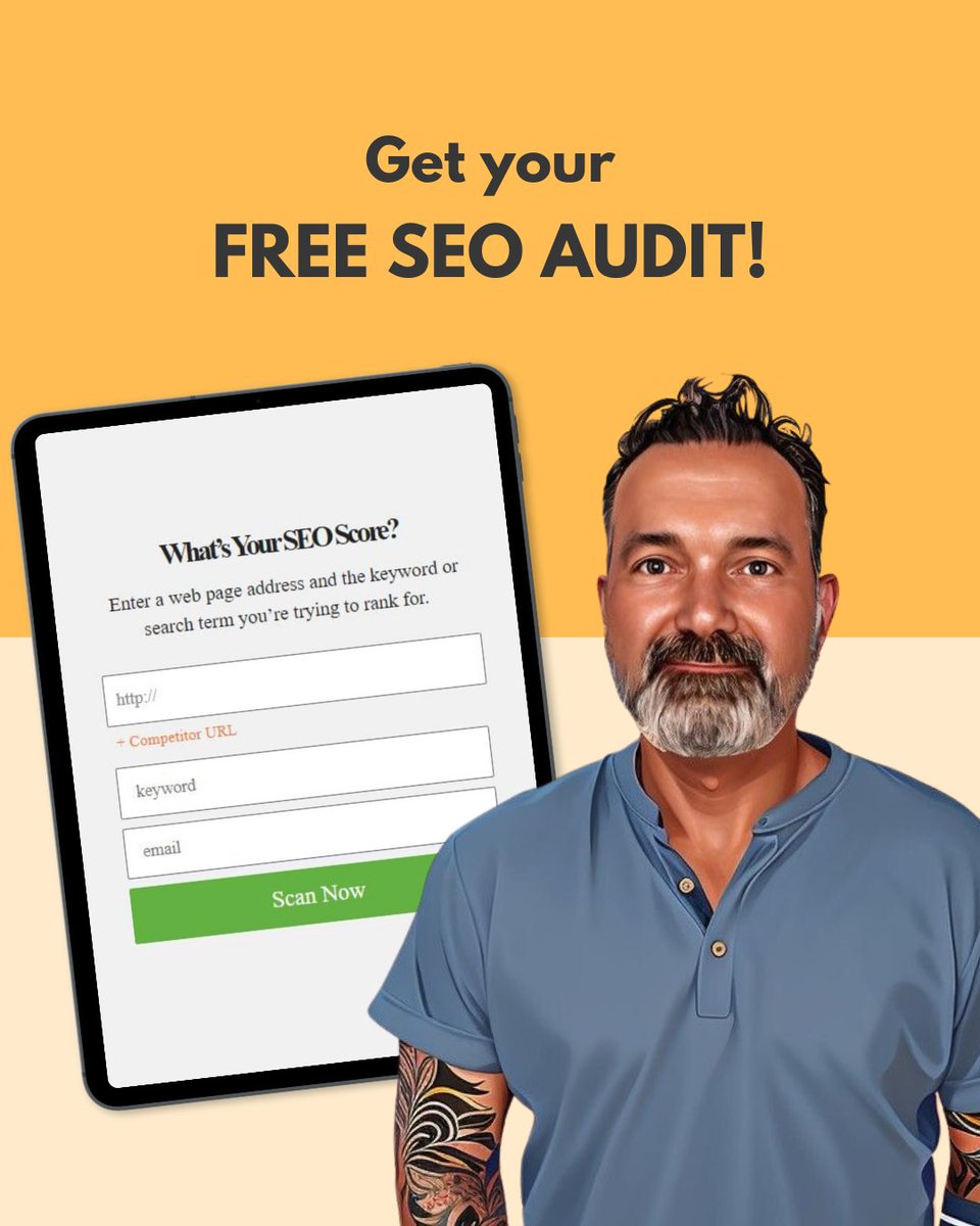 How well is your website optimized for #SEO? 🔍📈🚀 Enter your website and keyword into my free website audit to discover your SEO score.

Claim your FREE SEO audit ➡️ bit.ly/free-SEO-audit